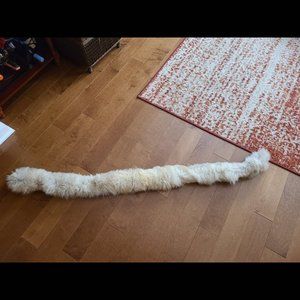 Off white fox stole - genuine vintage